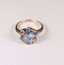 3 Gram 10K Yellow Gold 1940's Synthetic Blue Stone Ring , size 6 | eBay