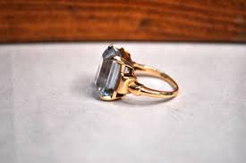 10k Yellow Gold Vintage Ring Blue Stone Cocktail 6.8 grams | eBay