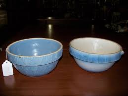 Lot - Pair of Antique Salt Glaze Blue & White Bowls
