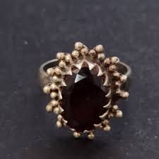 Vintage Garnet Ring Silver Oval Sterling 925 Natural Stone ...
