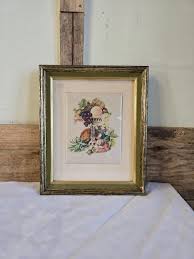 FREE SHIPPING Vtg Wood Framed Satin Still Life Fruits Flowers Print #2 - Etsy