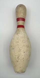 Vintage AMF Bowling Pin, Blue Ribbon, ABC Approved - Wood - Perma Base. | eBay