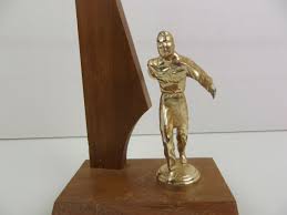 Vtg '50s Bowling Trophy Wood Base Mid-Century MCM Art Deco ...