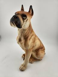 Vintage Lightweight Ceramic Boxer Dog Figurine Designed by ...