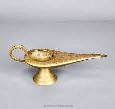 Antique Brass Aladdin Oil Lamp Incense Burner | Vintage ...