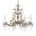 Vintage Brass and Crystal 8 Light Chandelier | Grandview ...