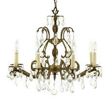 Vintage Brass and Crystal Eight Light Chandelier | Grandview ...