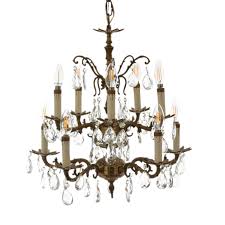 10 Light Spanish Brass Chandelier with Crystals | Grandview ...