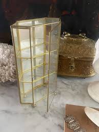 Vintage Glass and Brass Curio Display Box. Home Decor ...