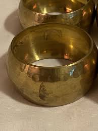 Vintage Brass Napkin Rings Set Of 6 Rare India Hammered Honeycomb Styled | eBay