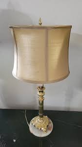 Mid 20th Century French Lamp With Round Marble Base | Chairish