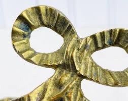 Vintage Brass Bow Wall Hooks, Crinkle Ribbon Bow - Etsy