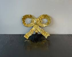 Vintage Antique Bow Ribbon Tails Brass Metal Hook Wall Décor ...