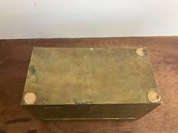 Cigarette Box Brass and Wood With Jade Trinket | eBay