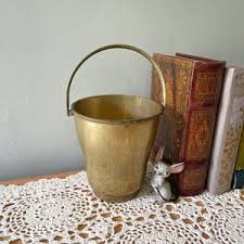 Vintage Brass Bucket With Cast Iron Handle - Etsy New Zealand