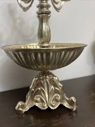 Vintage Metal Silver Tone 5 Candles Stand 12