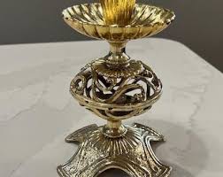 Vintage Dilly Gold Tone Ornate Candlestick Holder - 1960s ...