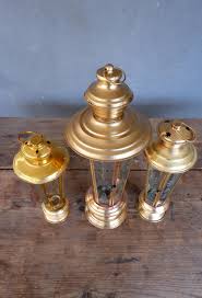 Vintage Brass Lantern With Etched Glass: 1940s Candle Holder ...