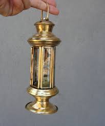 Vintage Brass Lantern With Etched Glass: 1940s Candle Holder ...