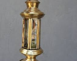 Vintage Brass Lantern With Etched Glass: 1940s Candle ...