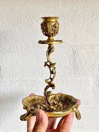 Vintage Brass Candlestick, Victorian Era Home Decor ...