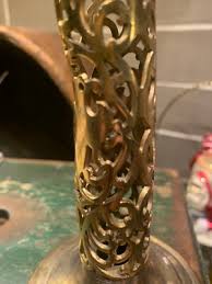 antique gold plated flower vase, no liners 6.5" | eBay