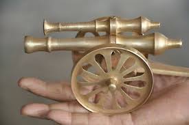 Vintage Brass Soldier With Gun /Cannon Unique Handcrafted ...