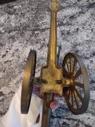 Brass - Decorative Cannon With Rolling Wheels - Vintage - 11 ...