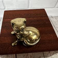 Vintage Brass Cat Figurine | eBay