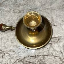 Vintage Hosley Int Brass Chamber Stickcandle Holder with Wood Handle Candle | eBay
