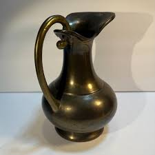 Vintage Brass Water Jug Pitcher Ewer Carafe Vase Traditional ...