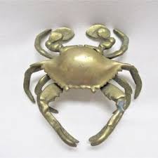 Vintage Brass Crab Ashtray, 1970s With Hinged Lid, Solid Very Detailed 6"x6"...not a Newer One! - Etsy Australia