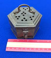 Vintage Cricket Cage Punched Brass Footed Box Trinket Case India Made Insect Bug | eBay