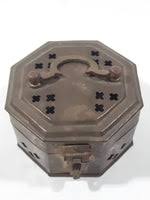 Vintage Octagon Shaped Hammered Brass Cricket Box with Handle – Treasure Valley Antiques & Collectibles