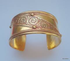 Vintage Antique Gold Vermeil Gold Gilded Bangle Bracelet ...