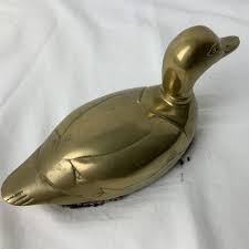 Vintage Brass Duck W/ Felt Bottom Paperweight / Doorstop Figurine | eBay