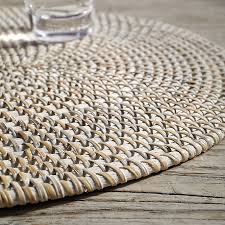 Whitewashed Oval Rattan Placemat | Outdoor Living | The White Company US