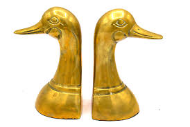 Vintage Cast Brass Duck Mallard Bookend Sarreid Style Gold Shelf Prop Decor | eBay