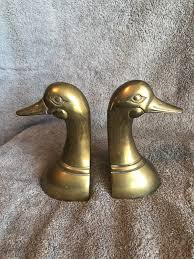 Vintage Leonard Solid Brass Mid Century Duck Head Bookends - Etsy