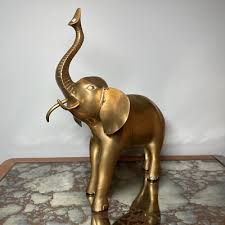 Vintage ELEPHANT Statue Figurine Solid Brass Made in Korea ...