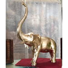 Brass Elephant "Trunks Up" Good Luck Vintage Large Statue ...