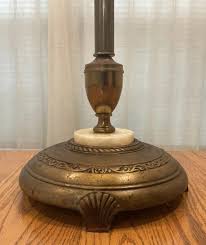 VTG Marble Base Brass Torch Candelabra Candle Floor Lamp 4 ...