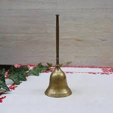 Vintage Brass Hand Held Bell With Brass Handle, Solid Brass Bell, Call Bell, Long Handle Brass Bell, Table Service Hand Bell - Etsy