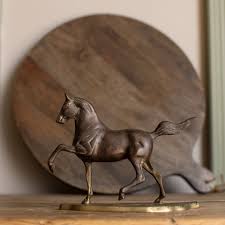 Vintage Dark Brass Prancing Horse Statue – OAKSTREET