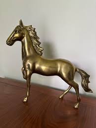 Vintage Brass Horse Figurine H12-1/2" Weight 3.9 lbs | eBay