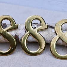 Vintage Brass House Number ~number Eight ~ Wall Art Vintage Salvage ~ Mid Century 8 - Etsy