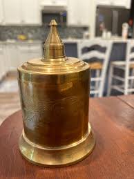 Vintage Etched Brass Canister Made in India - Etsy