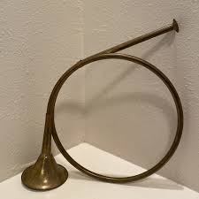 Vintage Brass Hanging French Hunting Horn Wall Decor 19.5 ...