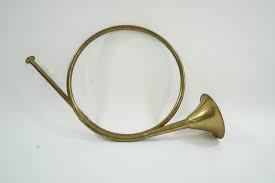 Vintage Brass Horn, Brass Bugle Instrument 20" L, Wreath ...