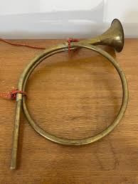 Antique Brass Hunting Horn Musical Instrument France Vintage ...